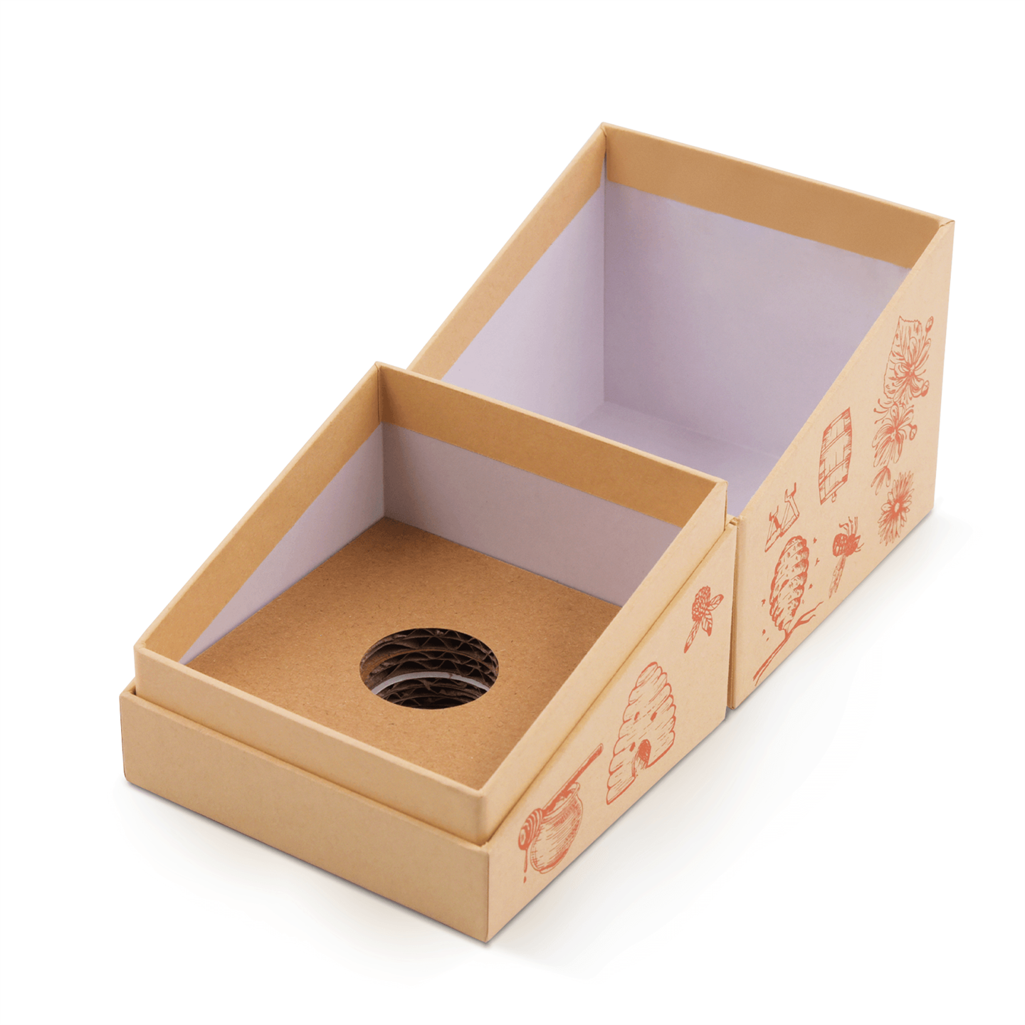 Food Box Made Of Kraft Paper With A Gold Embossed Finish factory