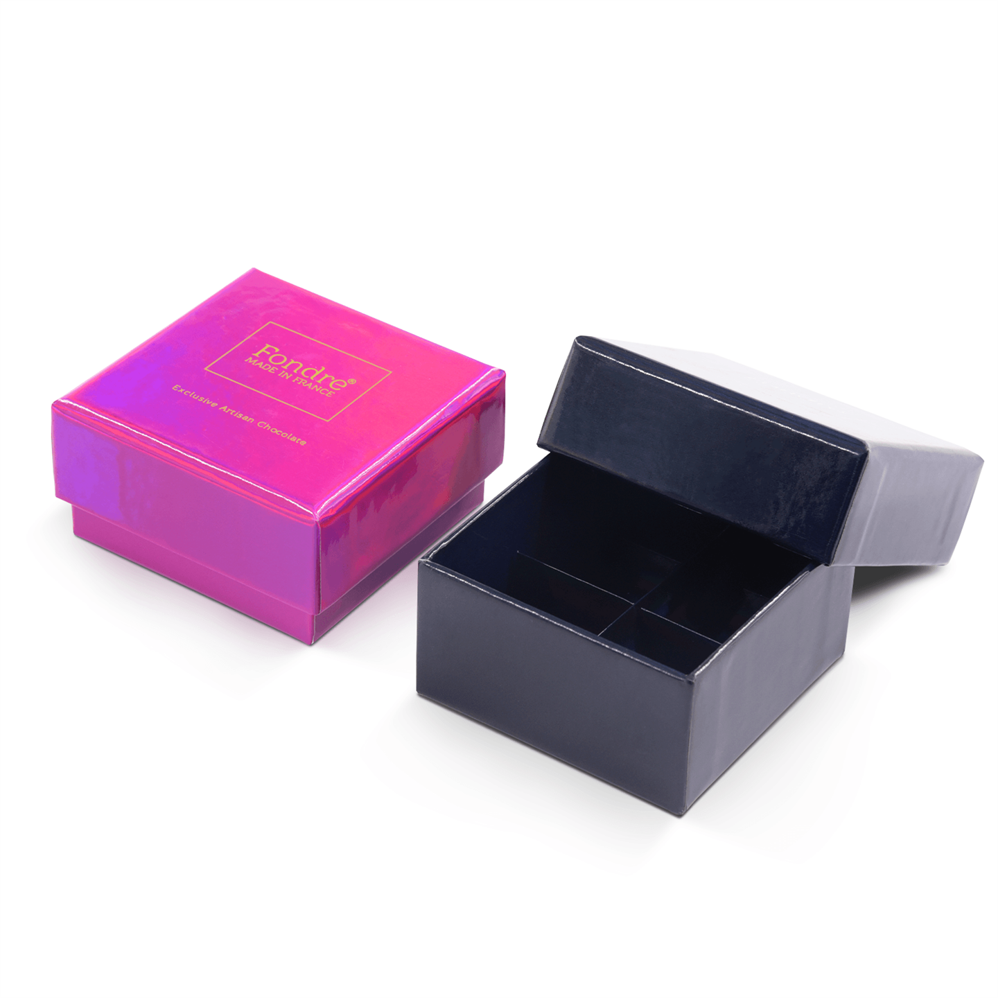 Laser-etched Gradient Colorful Top And Base Cover Chocolate Gift Box factory