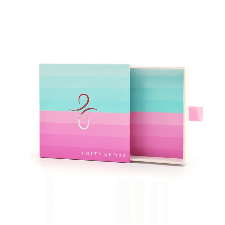 Portable Jewelry Packaging Drawer Box With Ribbon Handle factory