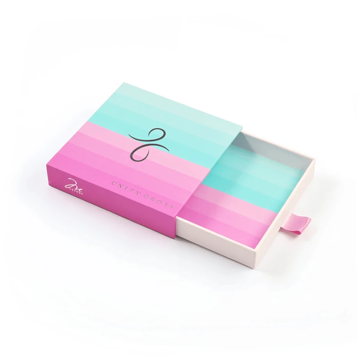 Portable Jewelry Packaging Drawer Box With Ribbon Handle high quality
