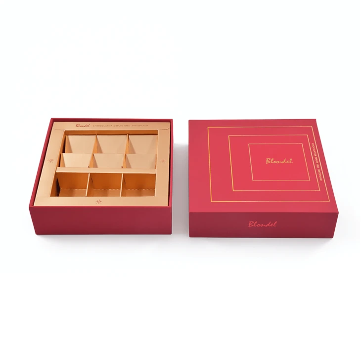 Printing Services Red Luxury Chocolate Paper Gift Box factory