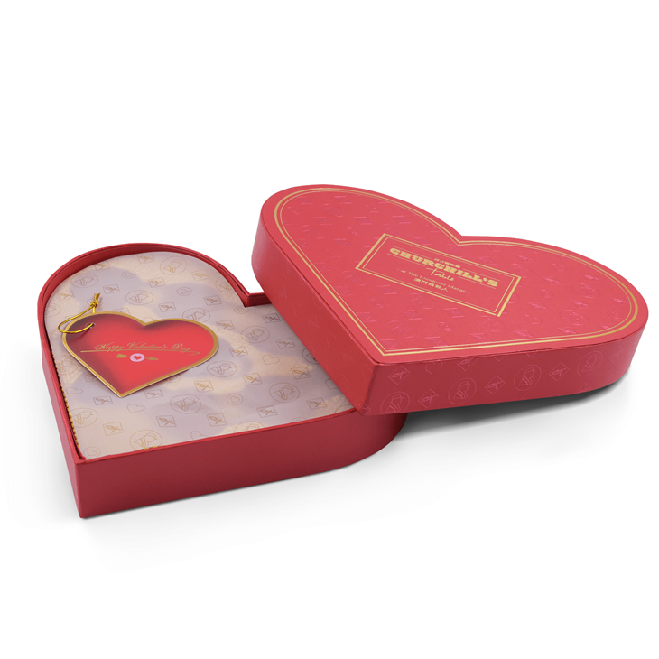 Red Heart-Shaped Chocolate Gift Box Features Gold Stamping factory