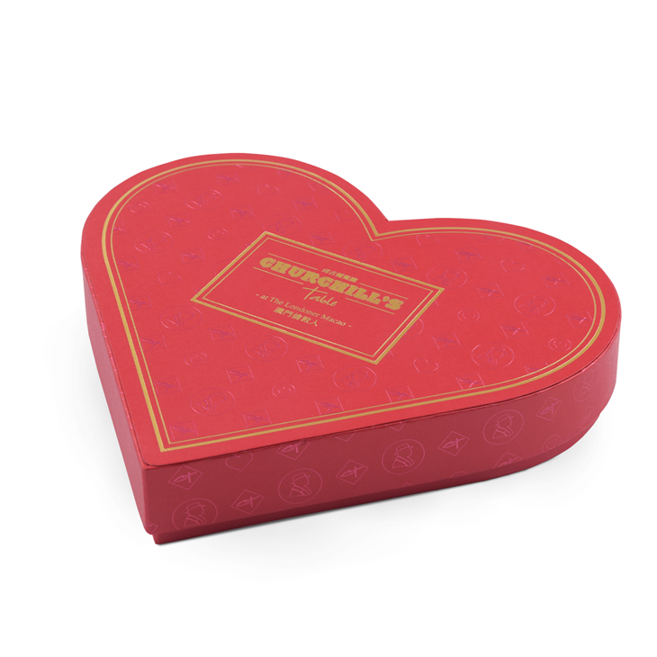 Red Heart-Shaped Chocolate Gift Box Features Gold Stamping suppliers