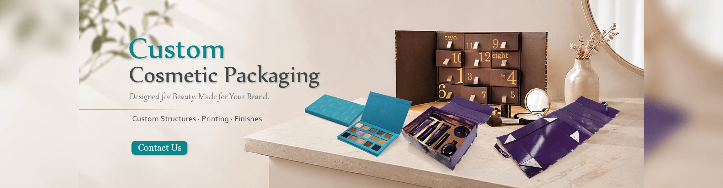 Custom cosmetic packaging boxes for beauty and makeup products