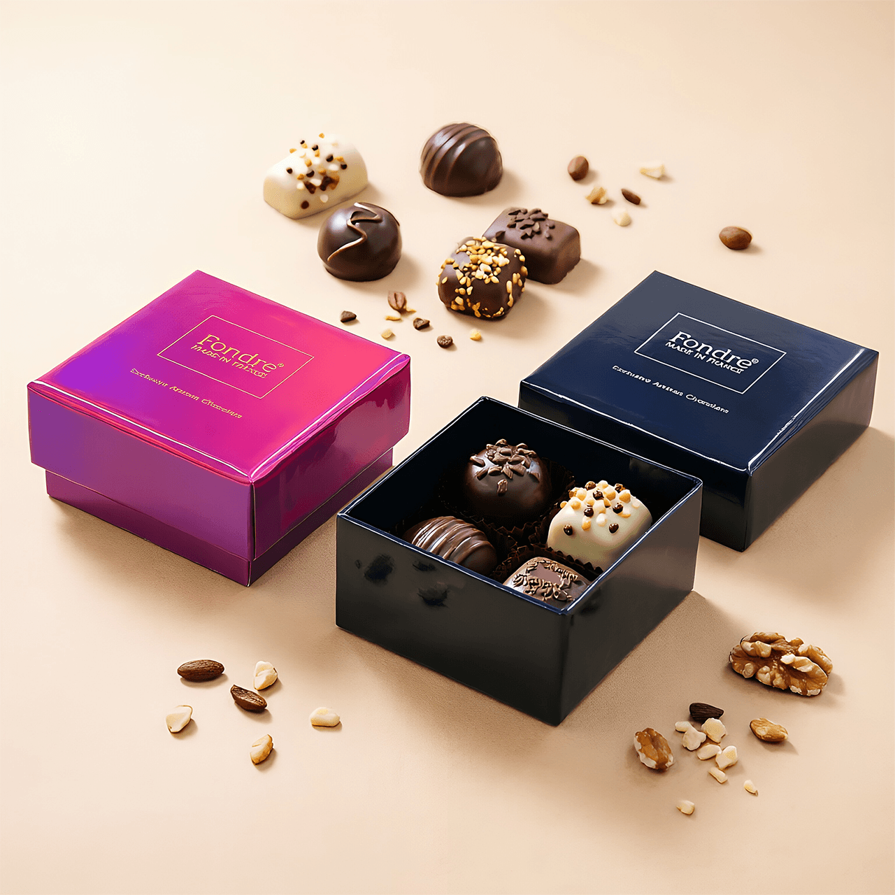 Laser-etched Gradient Colorful Top And Base Cover Chocolate Gift Box