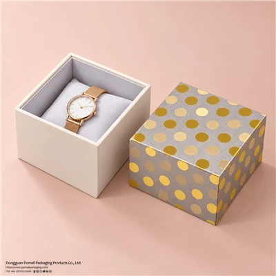 Gold Polka Dot Paper Watch Gift Box