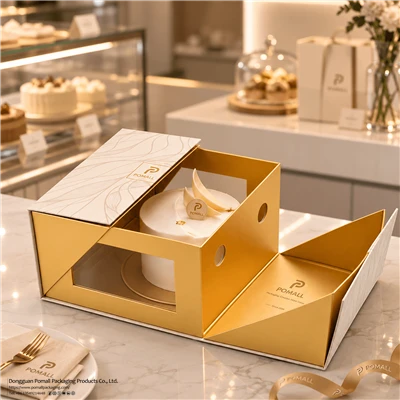 Gold Fold-Out Window Cake Box