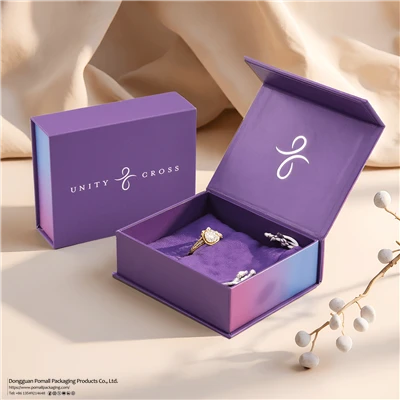 Luxury Gradient Rigid Jewelry Box With Velvet Pouch